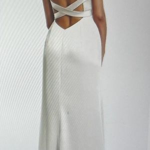 Dessy Collection Ivory/White Simple Prom Gown